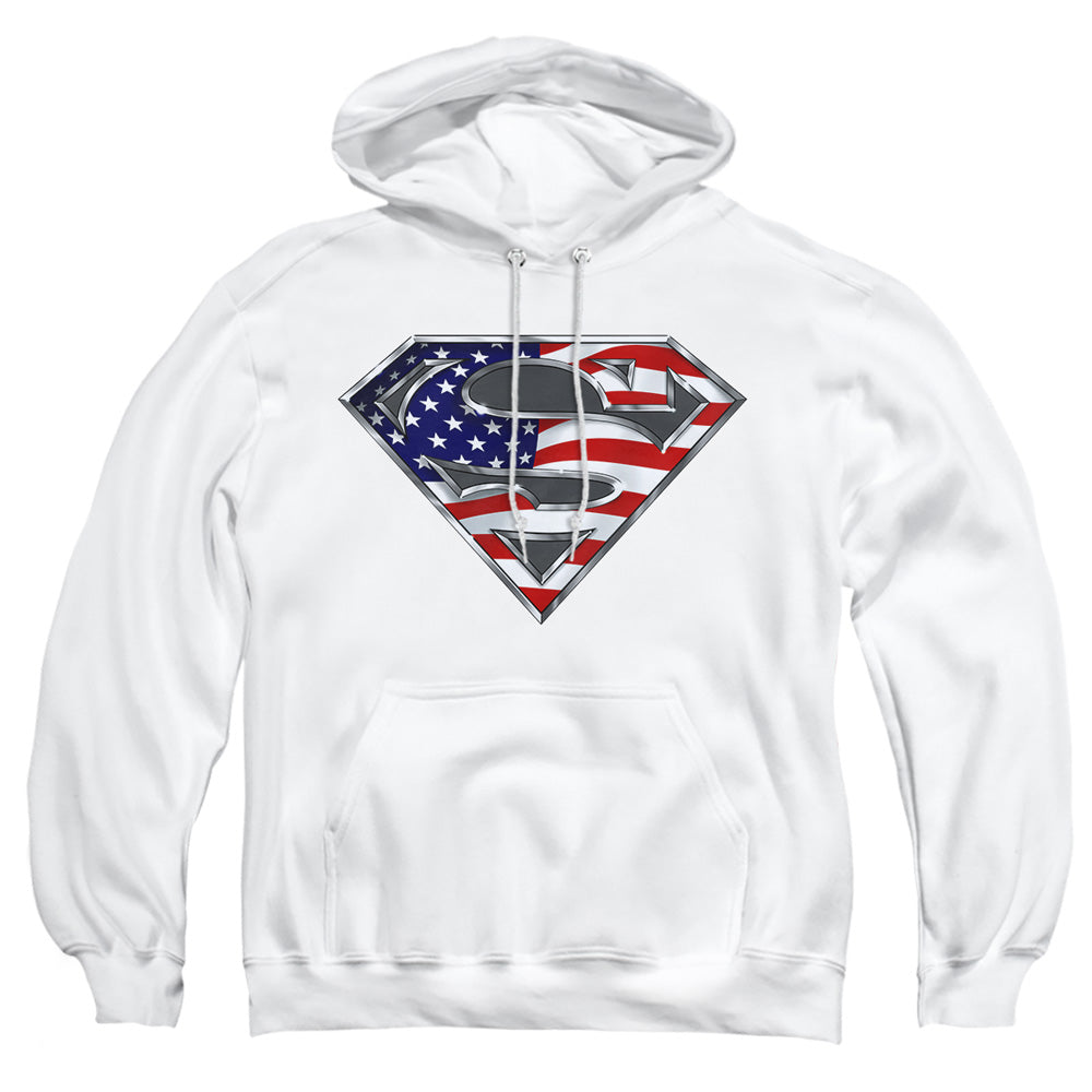 Superman All American Shield White Pullover Hoodie