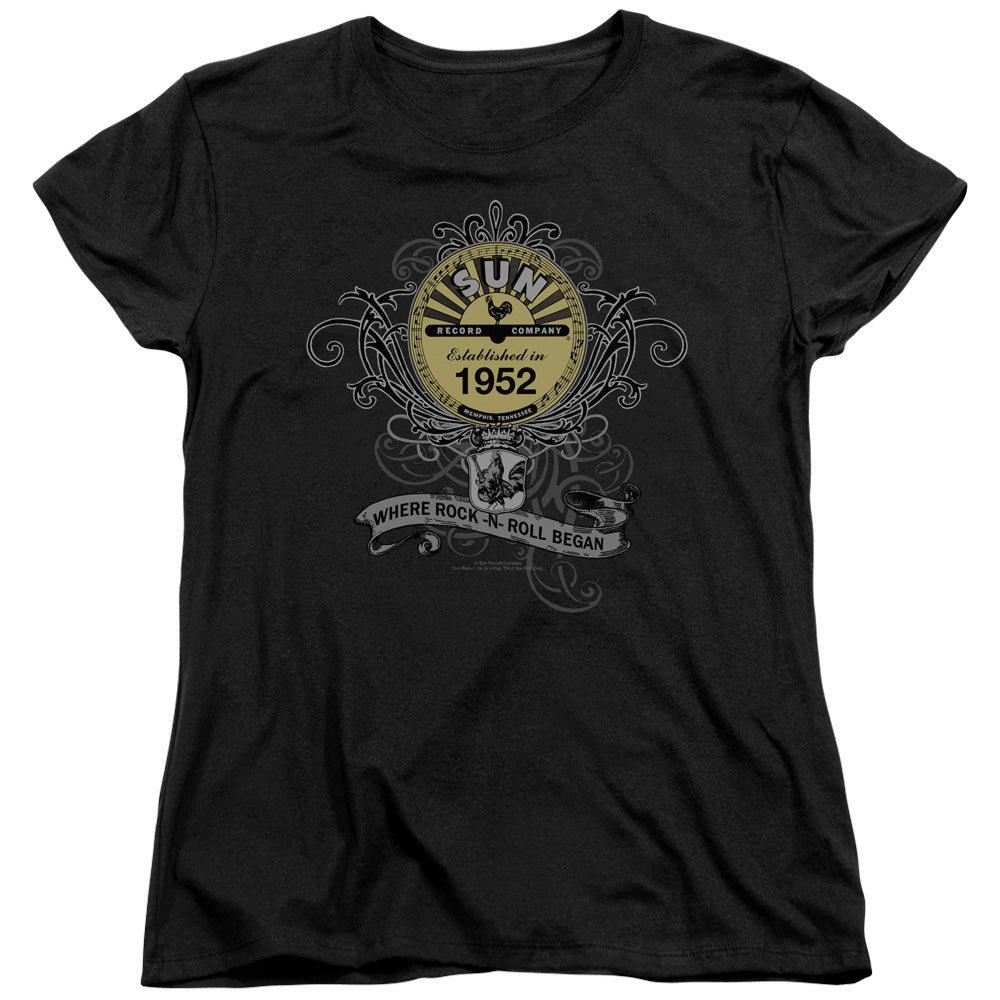 Sun Records Rockin Scrolls Womens T-Shirt