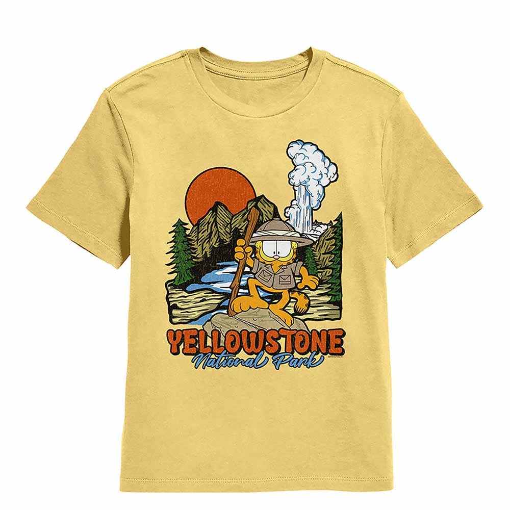 On a Rock Garfield youth t-shirt in banana