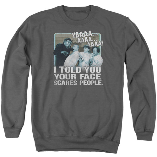 The Three Stooges Your Face Scares People Crewneck Sweatshirt