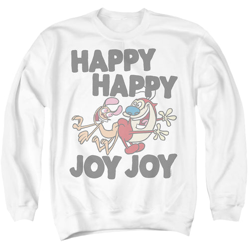 Ren and Stimpy Happy Happy Joy Joy Monotone Crewneck Sweatshirt