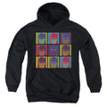 Batman Pop Art Grid on Black Youth Hoodie