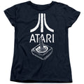 Atari Joystick Logo Navy Womens T-Shirt