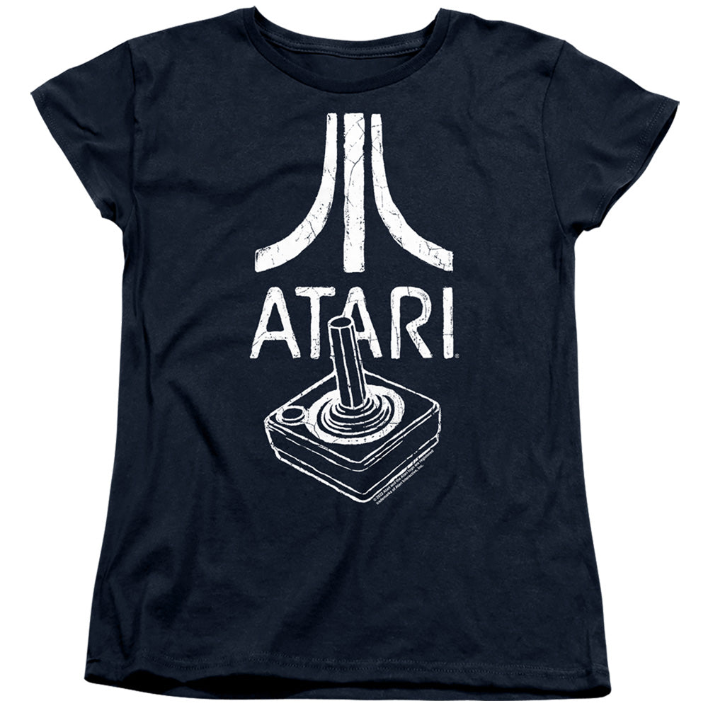 Atari Joystick Logo Navy Womens T-Shirt