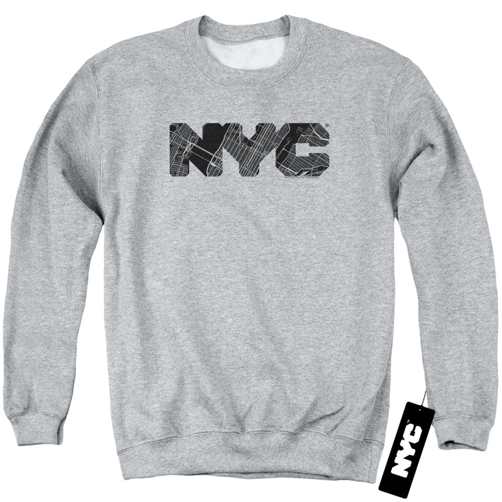New York City Map Fill Crewneck Sweatshirt