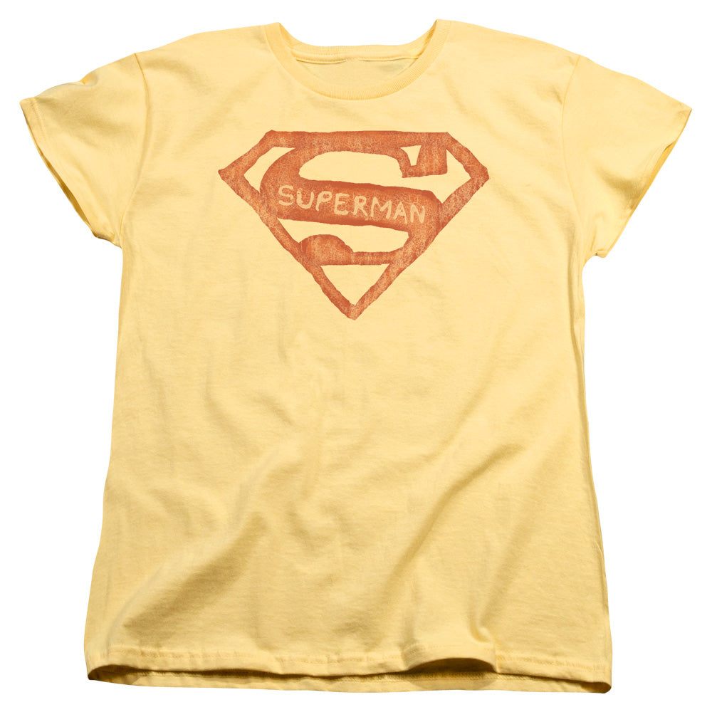 Superman Roughen Shield Womens T-Shirt