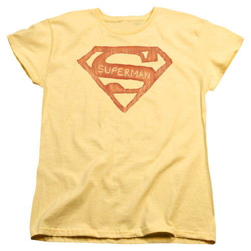 Superman Roughen Shield Womens T-Shirt