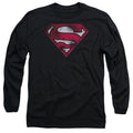 Superman War Torn Shield Long Sleeve T-Shirt
