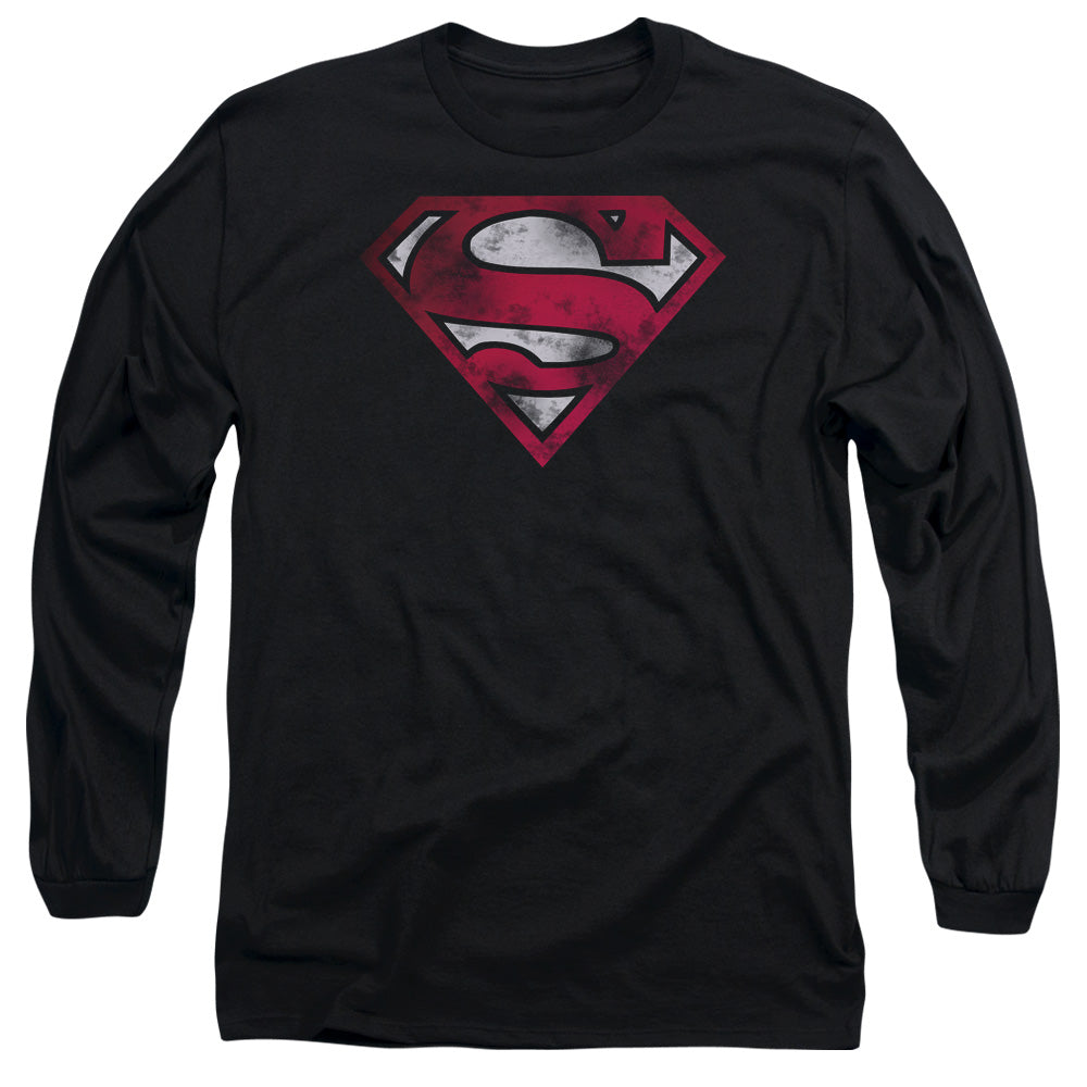 Superman War Torn Shield Long Sleeve T-Shirt