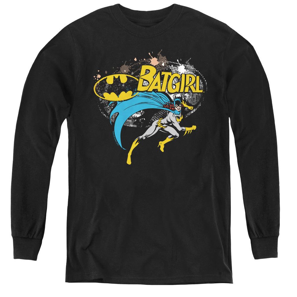 Batman Batgirl Halftone Youth Long Sleeve T-Shirt