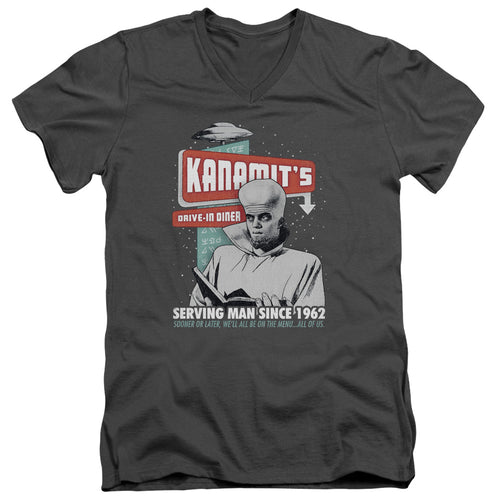 The Twilight Zone To Serve Man Kanamit's Drive-In Diner V-Neck T-Shirt