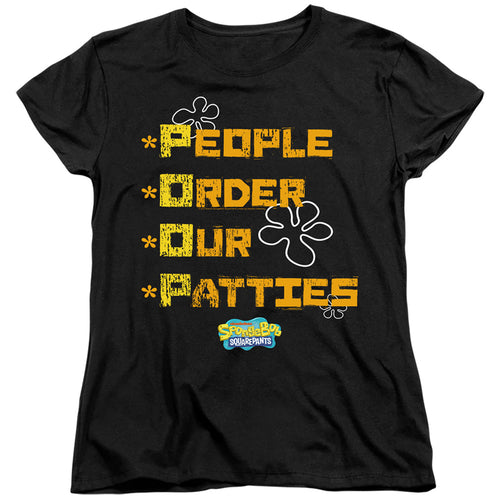 Spongebob Squarepants People Order Our Patties Womens T-Shirt