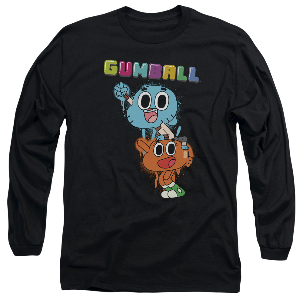 The Amazing World of Gumball Gumball and Darwin Spray Paint Long Sleeve T-Shirt