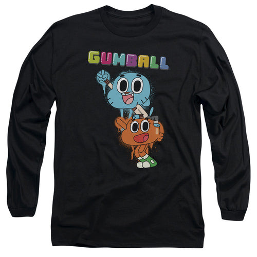 The Amazing World of Gumball Gumball and Darwin Spray Paint Long Sleeve T-Shirt