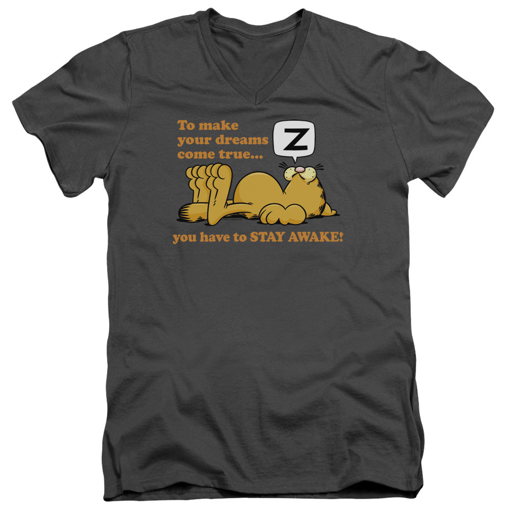 Garfield Stay Awake V-Neck T-Shirt