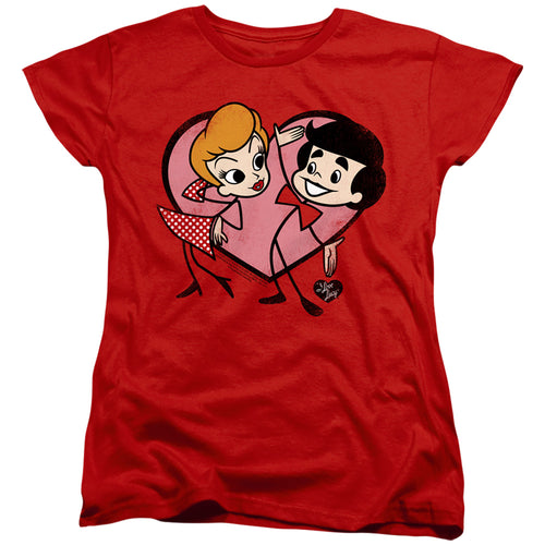 I Love Lucy Cartoon Love Womens T-Shirt
