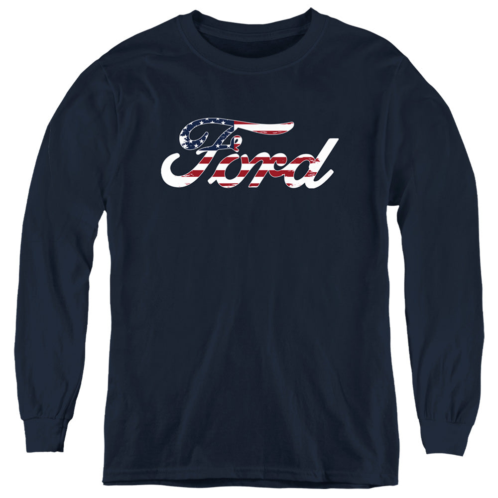 Ford Flag Logo Youth Long Sleeve T-Shirt