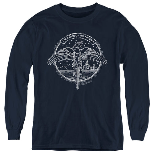 Harry Potter The Order Of The Phoenix Circle Line Art Youth Long Sleeve T-Shirt