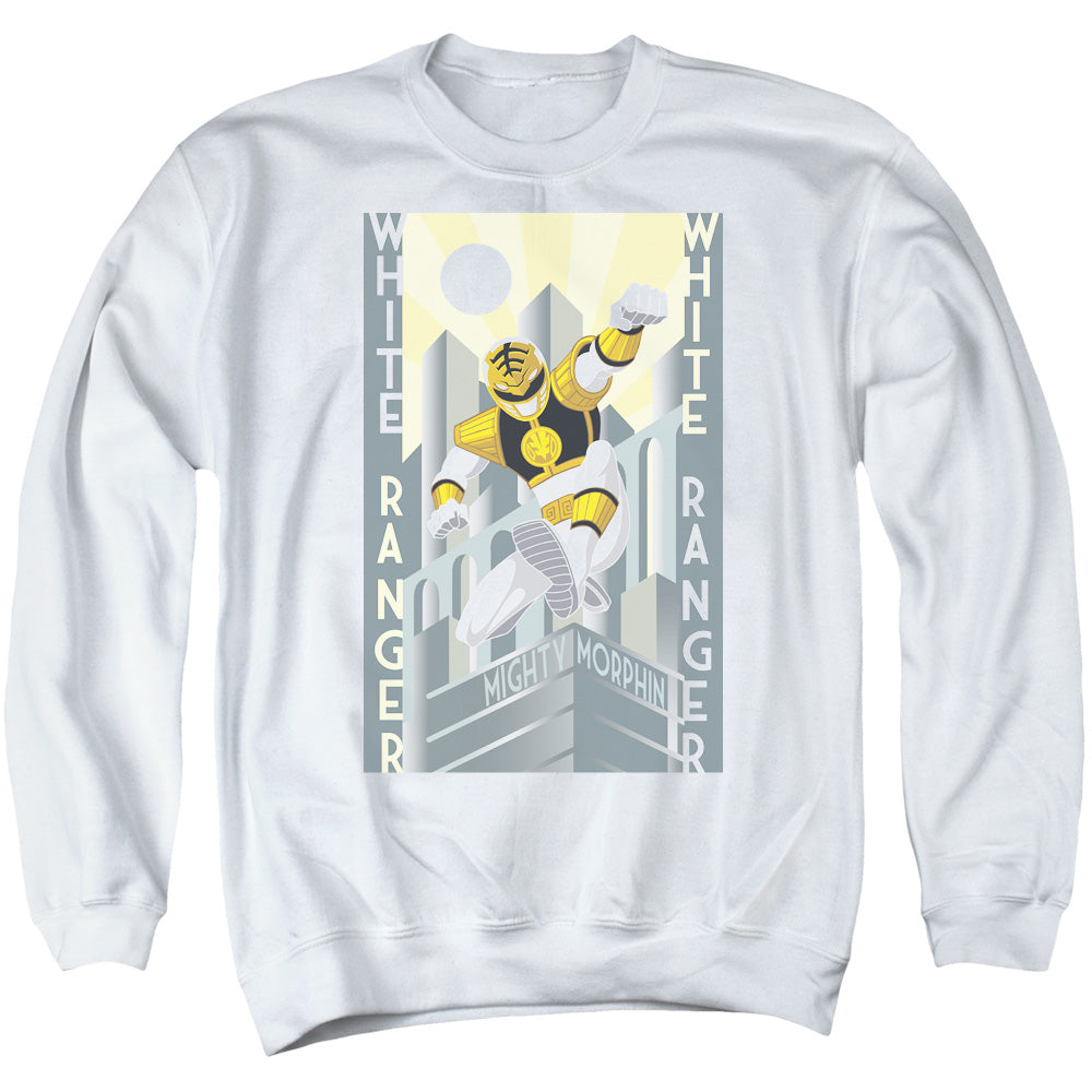 Mighty Morphin Power Rangers White Ranger Deco Crewneck Sweatshirt