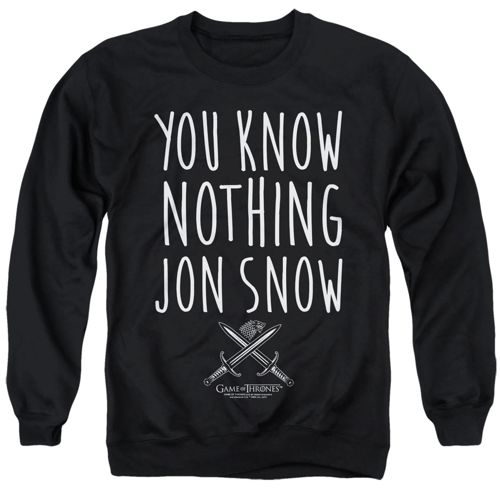 Game of Thrones You Know Nothing Jon Snow Crewneck Sweatshirt