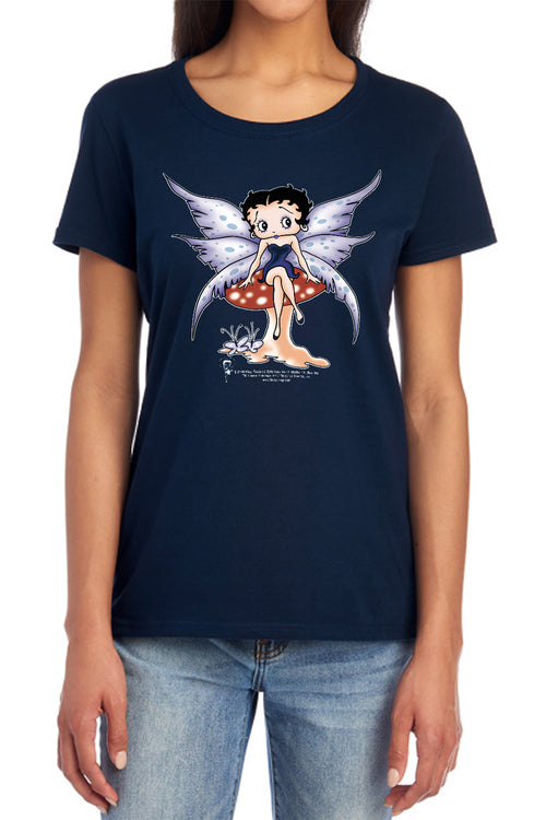 Betty Boop Mushroom Fairy Womens T-Shirt