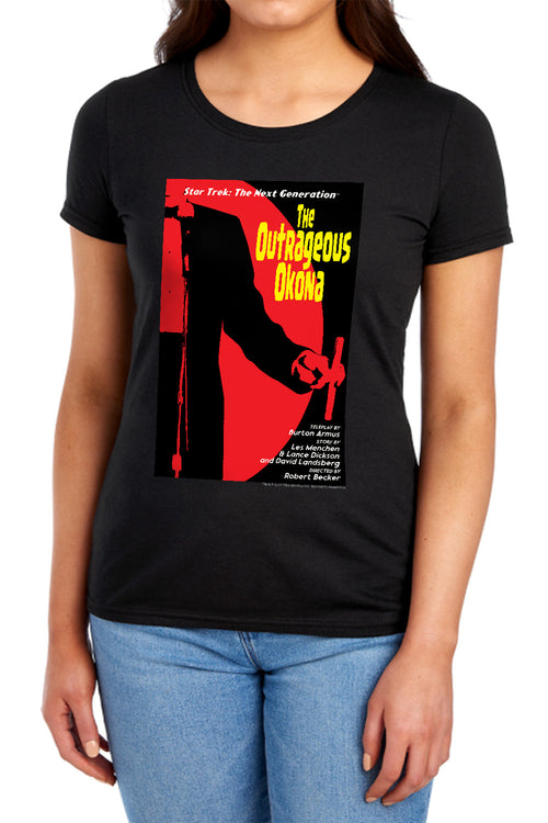 Star Trek The Outrageous Okona Black Womens T-Shirt