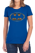 Batman Black & Gold Embossed Womens T-Shirt