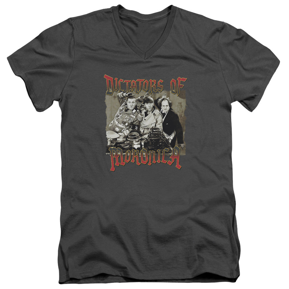 The Three Stooges Dictators of Moronica V-Neck T-Shirt