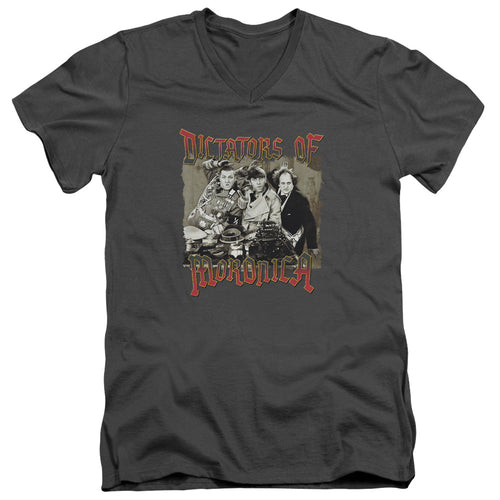 The Three Stooges Dictators of Moronica V-Neck T-Shirt