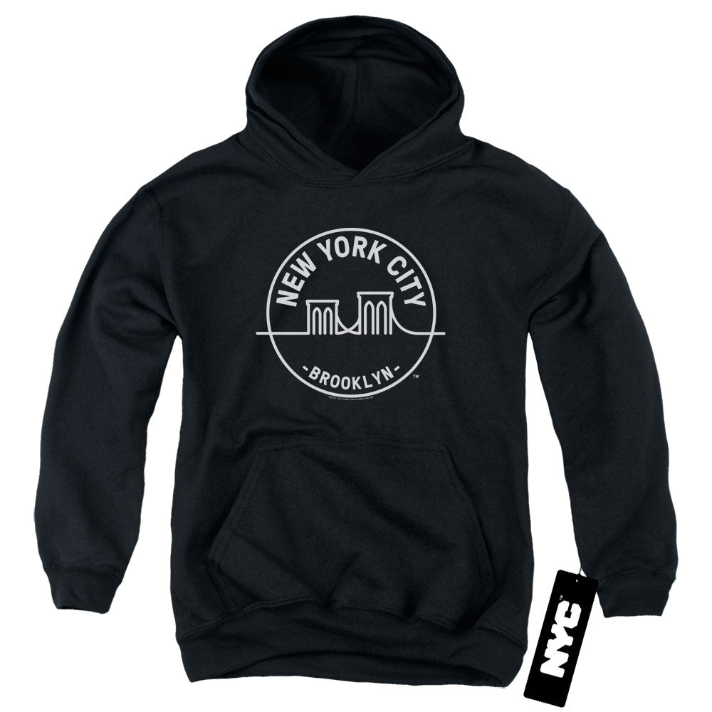 New York City Brooklyn Badge Youth Hoodie
