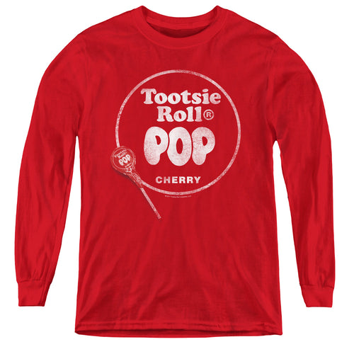 Tootsie Pop Cherry Logo Youth Long Sleeve T-Shirt
