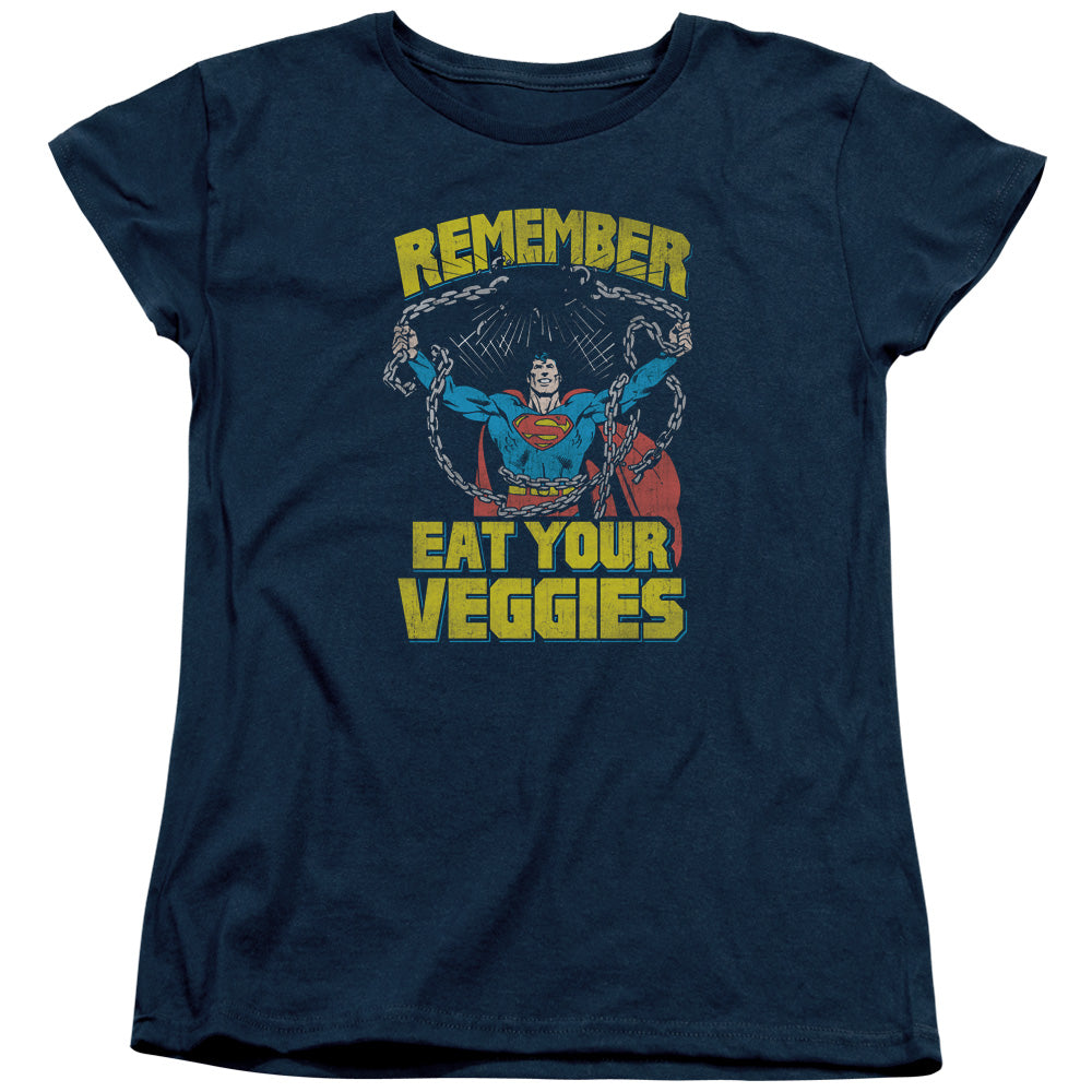 Superman Veggie Power Womens T-Shirt