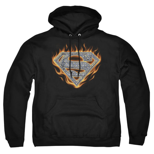Superman Steel Fire Shield Pullover Hoodie