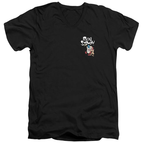 Ren and Stimpy Small Logo V-Neck T-Shirt