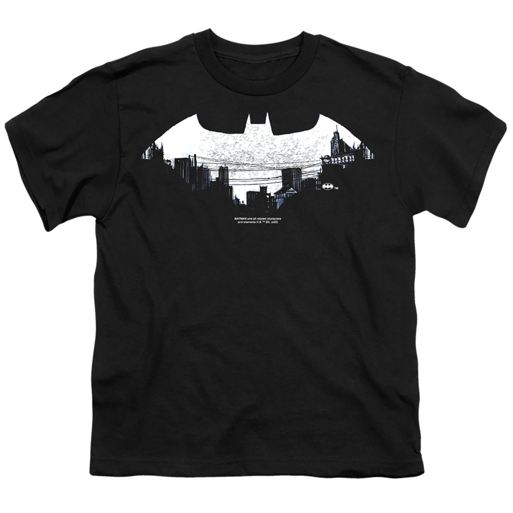 Batman Bat Logo Cityscape Youth/Toddler T-Shirt