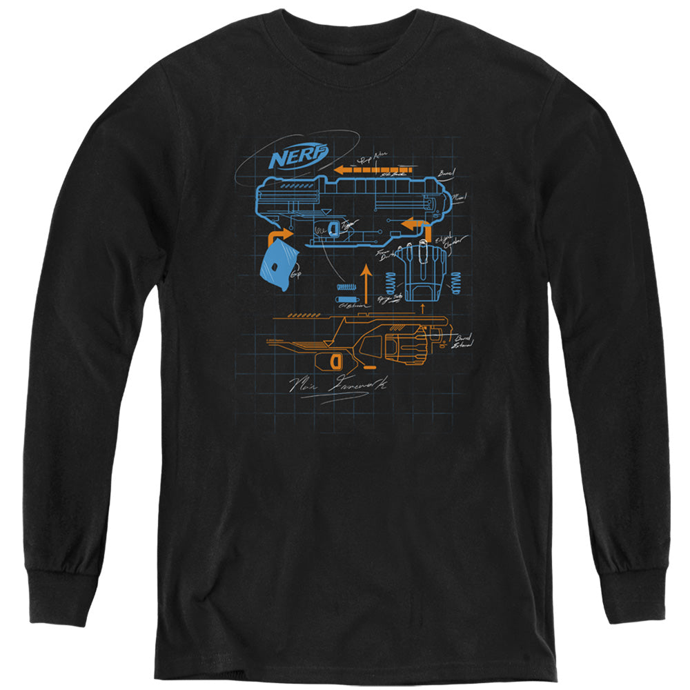 Nerf Blaster Blueprint Youth Long Sleeve T-Shirt