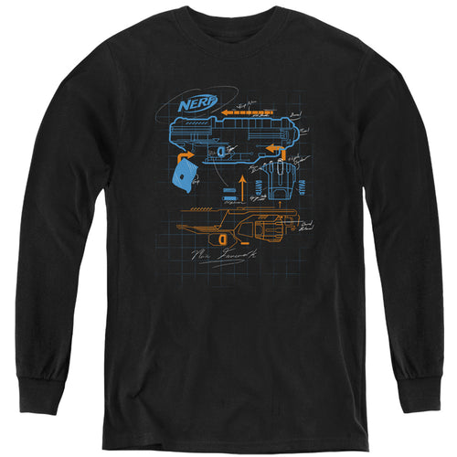 Nerf Blaster Blueprint Youth Long Sleeve T-Shirt