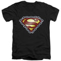 Superman Chained Shield V-Neck T-Shirt