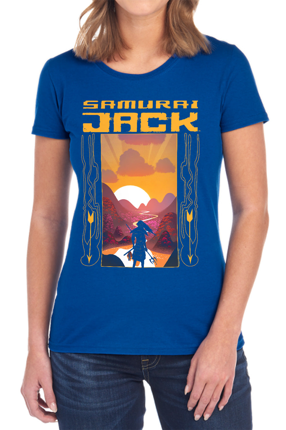 Samurai Jack Sunrise Black Womens T-Shirt