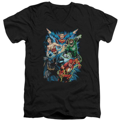 Justice League Jl Assemble V-Neck T-Shirt