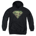 Superman Camo Logo Black Youth Hoodie