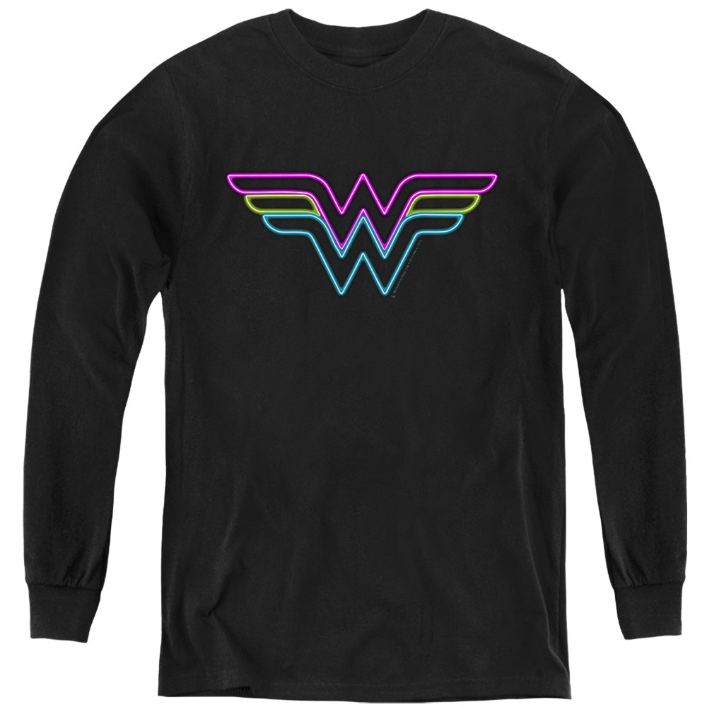 Wonder Woman Neon Logo Youth Long Sleeve T-Shirt