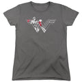 Batman v Superman Wonder Splatter Logo Womens T-Shirt