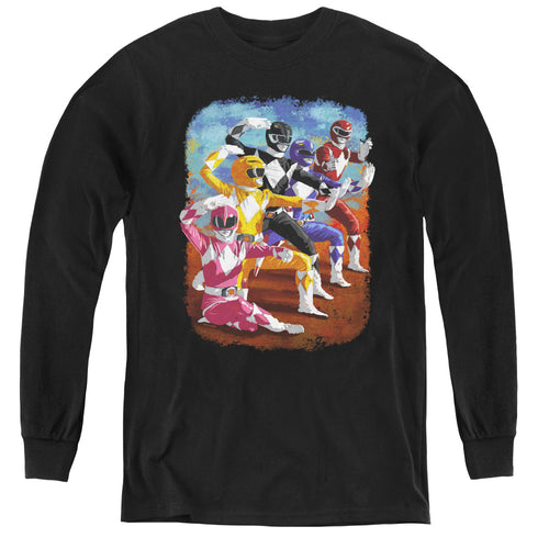 Mighty Morphin Power Rangers Impressionist Rangers Youth Long Sleeve T-Shirt