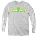 Sesame Street Logo Athletic Heather Youth Long Sleeve T-Shirt
