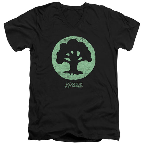 Magic the Gathering Green Symbol V-Neck T-Shirt