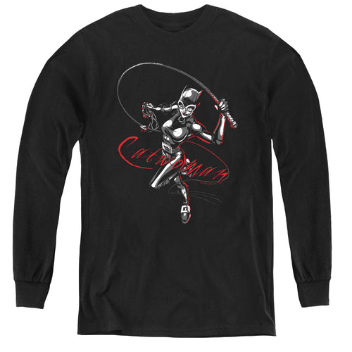 Batman Kitten With A Whip Youth Long Sleeve T-Shirt