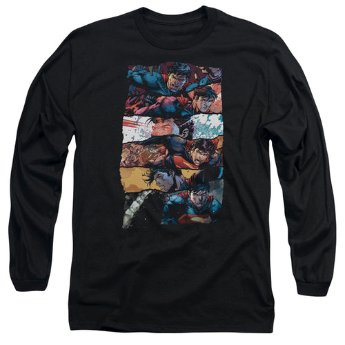 Superman Torn Collage Long Sleeve T-Shirt