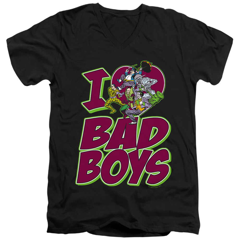 DC Comics I Heart Bad Boys V-Neck T-Shirt