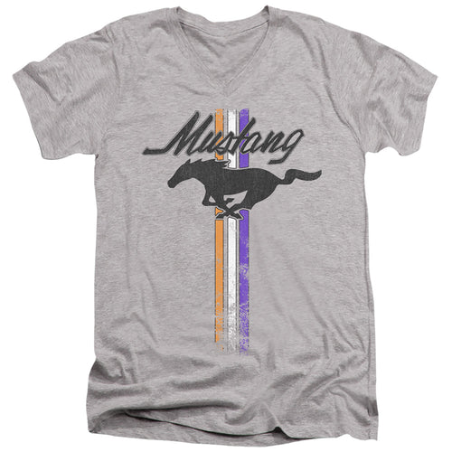 Ford Mustang Stripes V-Neck T-Shirt